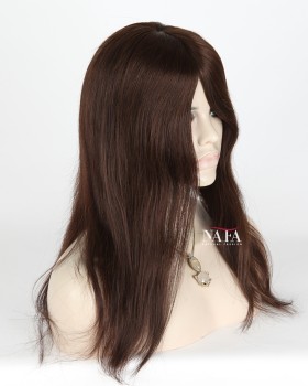 16-Inch European Hair Chocolate Brown Glueless Lace Wig