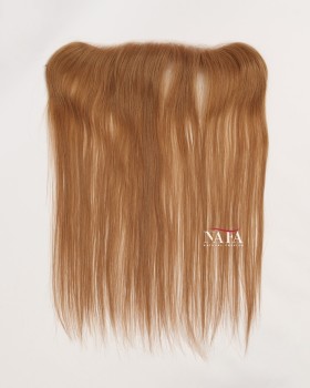 16-Inch Light Brown Human Hair Hairline Topper With Halo Wire Without Clips