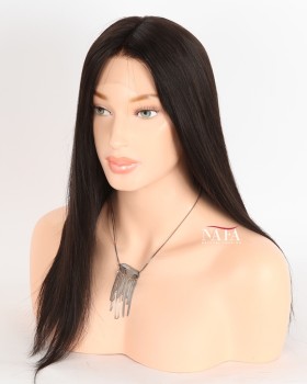 16-Inch Natural Human Hair Black Wig that Looks Real
