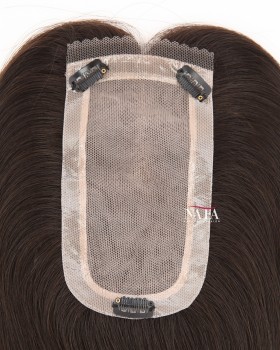 16-Inch Natural Human Hair Wiglet Topper for Thinning Hair