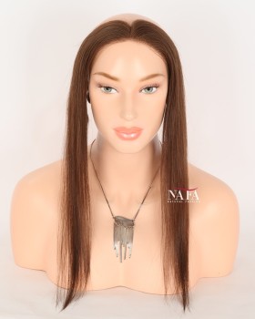 16-Inch Straight Brown Hair Hairline Topper for Receding Hairline