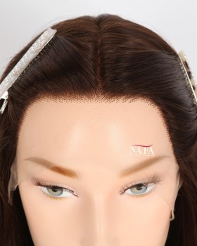 16-Inch Straight Brown Hd Lace Front Human Hair Wig
