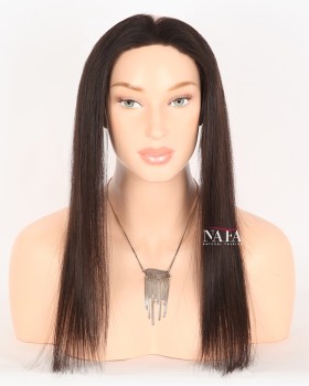 16-Inch Straight Dark Brown Hairline Topper for Thinning Hairline