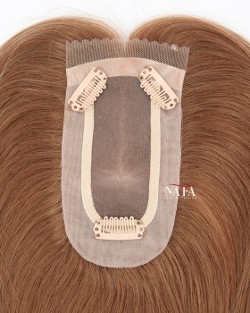 16 In Medium Brown Small Female Hair Piece for Thinning Hair On Top