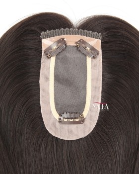 16 Inch Black Real Women's Hair Pieces for Thinning Hair On Top