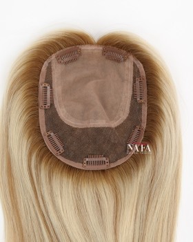 16 Inch Blonde Human Hair Toppers Wiglets for Women