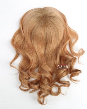 16 Inch Bouncy Curly Low Density Hair Topper for Thinning Hair