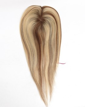 16 Inch Brown Rooted Blonde Female Hair Topper