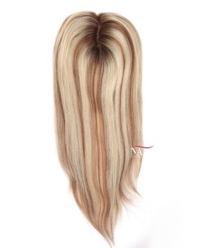 16 Inch Full One Length Ombre Real Human Hair Topper for Women