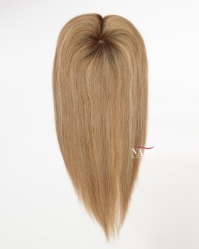 16 Inch Ginger Silk Base Hair Topper for Women