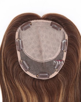16 Inch Light Volume Integrated Silk Topper Human Hair Topper for Women