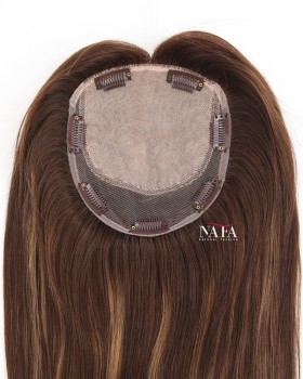 16 Inch Light Volume Integrated Silk Topper Human Hair Topper for Women