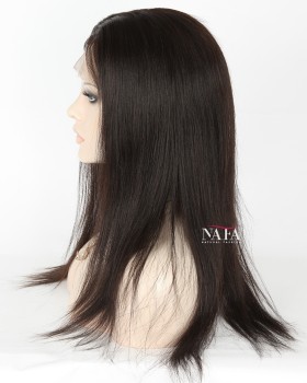 16 Inch Mid Length Yaki Straight Human Hair Wig