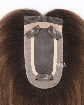 16 Inch Monofilament Ladies Human Hair Topper for Women