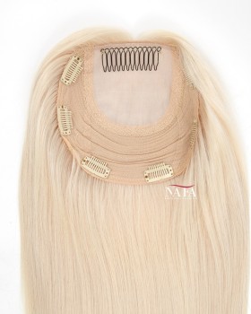 16 Inch Silk Base White Hair Topper for Women