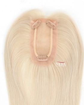 16 Inch White Human Hair Wiglets and Toppers for Women Thinning Hair