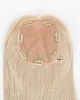 16 All One Length Platinum Silver White Ladies Hair Topper