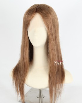 18-inch-brown-blonde-hair-glueless-lace-frontal-wig