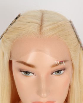 18-Inch 613 Blonde Hd Lace Frontal Human Hair Wig