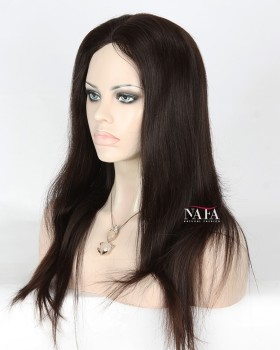 18-inch Black Straight Human Hair Glueless Wig