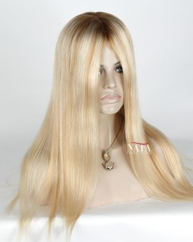 18-Inch Blonde Ombre Glueless Lace Wig
