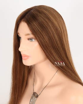 18-Inch Chocolate Brown Human Hair Lace Front Wig