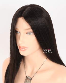 18-Inch Natural Human Hair Black Glueless Wig That Looks Real