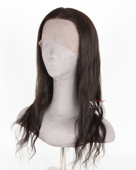 18-Inch Natural Straight Women Full Lace Cap Human Hair Wig