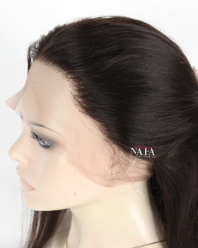 18-Inch Straight Natural Looking Real Hair Afro American Female Wig