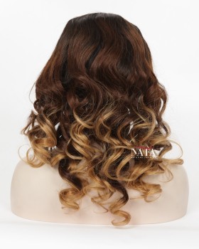 18 Inch Brazilian Big Curly Two Tone Hair Color Highlights
