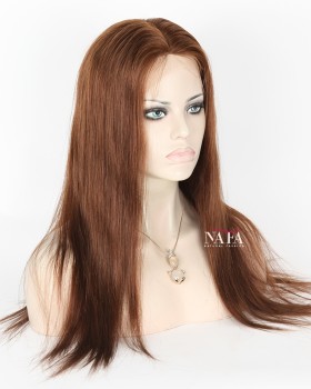 18 Inch Chocolate Brown European Human Hair Wig