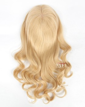 18 Inch Euroepan Platinum Blonde Curly Hair Hidden Crown Crown Topper
