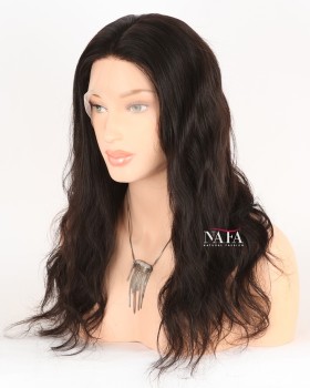 18 Inch Natural Wave Brazilian Hair Silk Base Closure Wig