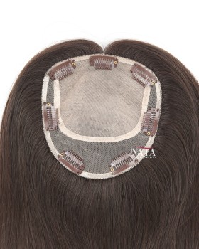18 Inch Silk Base Human Hair Topper for Thinning Crown 