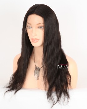 18 Inch Silk Top Lace Black Wig that Looks Real