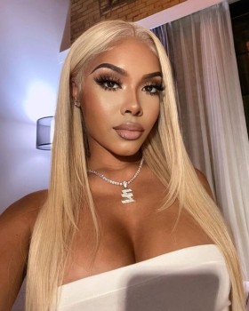 18 Inch Straight Blonde 613 Human Hair Full Lace Wig