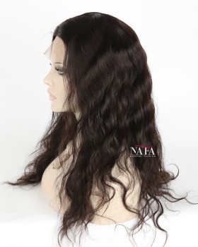 18 Inch Wig Brazilian Human Hair 130 Density Wavy Full Lace Wig