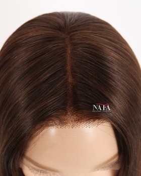 20-Inch Long Brown Straight Hair Lace Front Wig