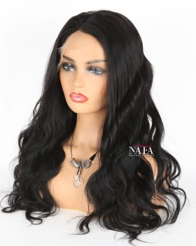 20 Inch Black Body Wave Human Hair Wig