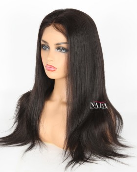 20 Inch Human Hair Yaki Wig For Small Heads