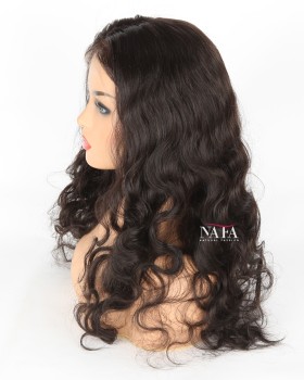 22 Inch Body Wave Wig Long Black Wavy Wig