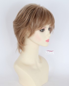 6-Inch Short Blonde Human Hair Lace Front Wig with Bangs