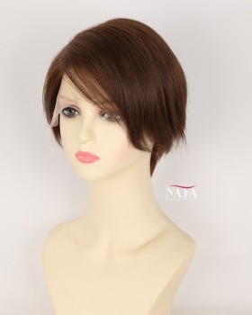 6-Inch Short Pixie Cut Human Hair Lace Front Wig With Bangs