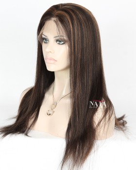 Black Wig With Red Brown Highlights Highlighted Human Hair Wig