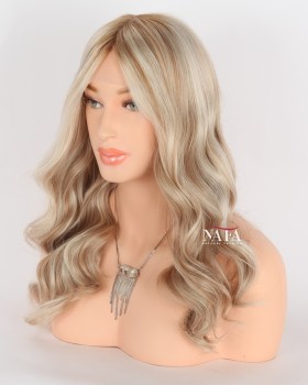 16-inch-blonde-wavy-hair-glueless-wig-ombre-for-white