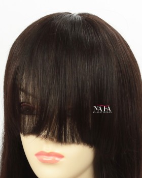 Brazilian Long Straight Black Human Hair Wigs With Bangs