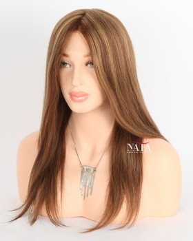 Chocolate Brown Medical Human Hair Wig for Hair Loss