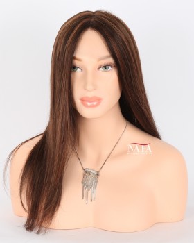 16-inch-brunette-straight-hair-wig-brown-with-highlights