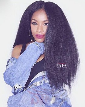 Realistic Glueless Kinky Straight Hair Wig