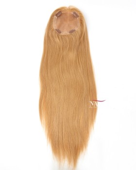 Honey Blonde Real Human Hair Topper For Thinning Hair